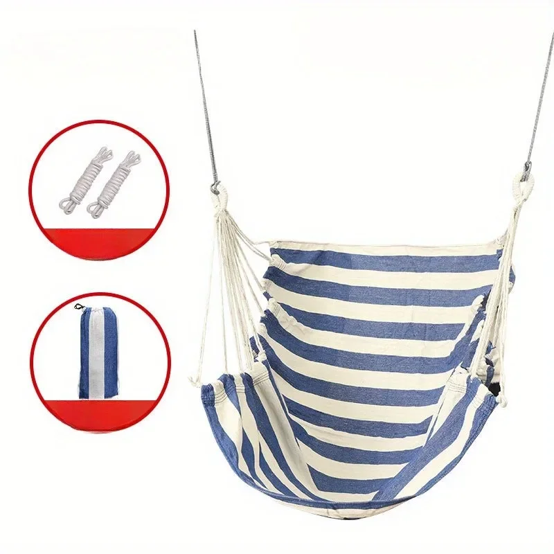 1pc Outdoor Hammock Chair Canvas Leisure Swing Chair No Pillow Or Cushion Dormitory Hammock Swing Rocking Chair(With Storage Bag