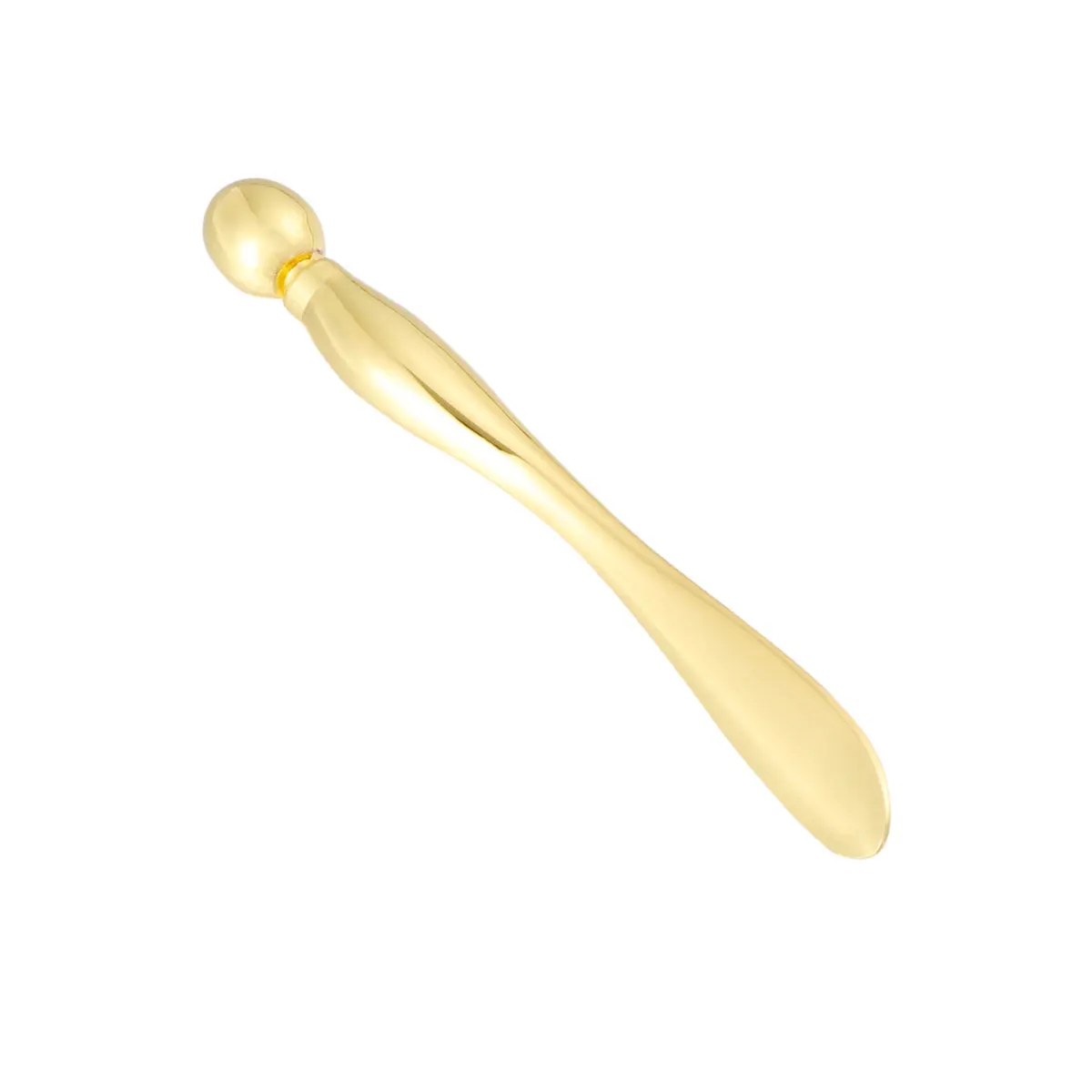 

2pcs Massage Sticks Alloy Portable Skincare Tool Golden Dual-Ended Cream Applicator For Edema Reduction Metal Spoon Face Care
