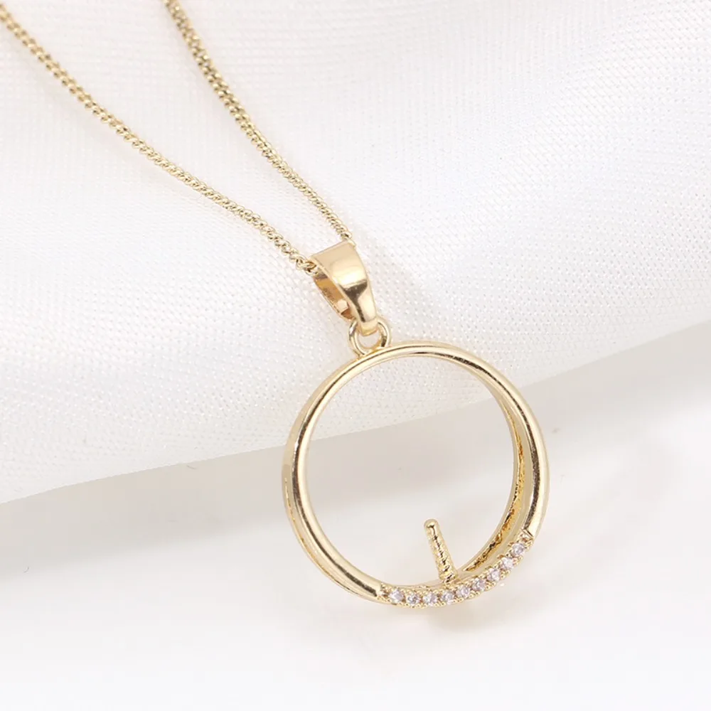 

5pcs Pendant Clasp Bail Connector Copper Plated 18K Gold Pendant Settings Jewelry Findings Parts Fittings Connection Accessories