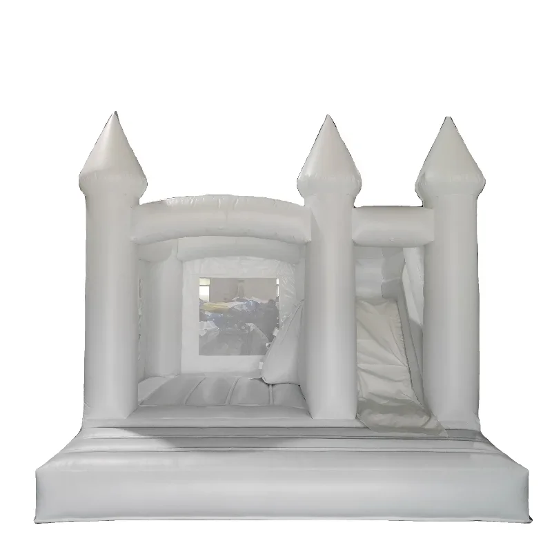 Factory price Inflatable bounce house with slide white bouncy castle for sale customized