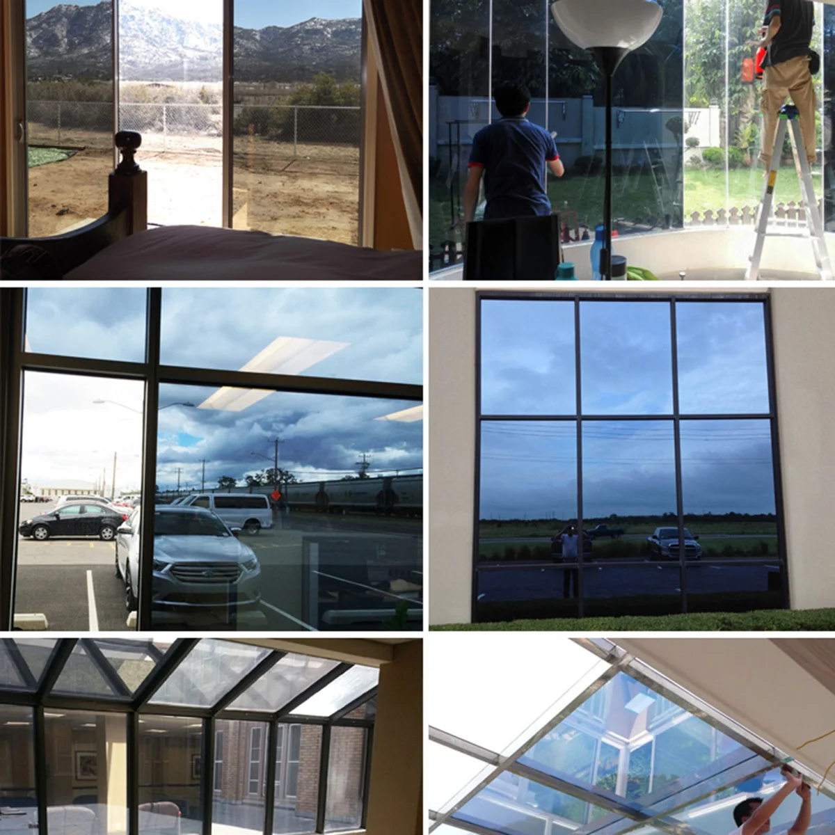 Silver Thermal Insulation Window Sticker Sun Block Glass Film Privacy Protection for Home Store Office Window Film
