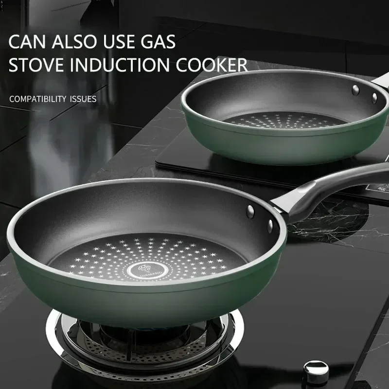 

Non-Stick Pan Panelas antiaderentes Kitchen Pan Fogão a gás panela universal Non-Stick With Lid No Oily Fume Frying Pan