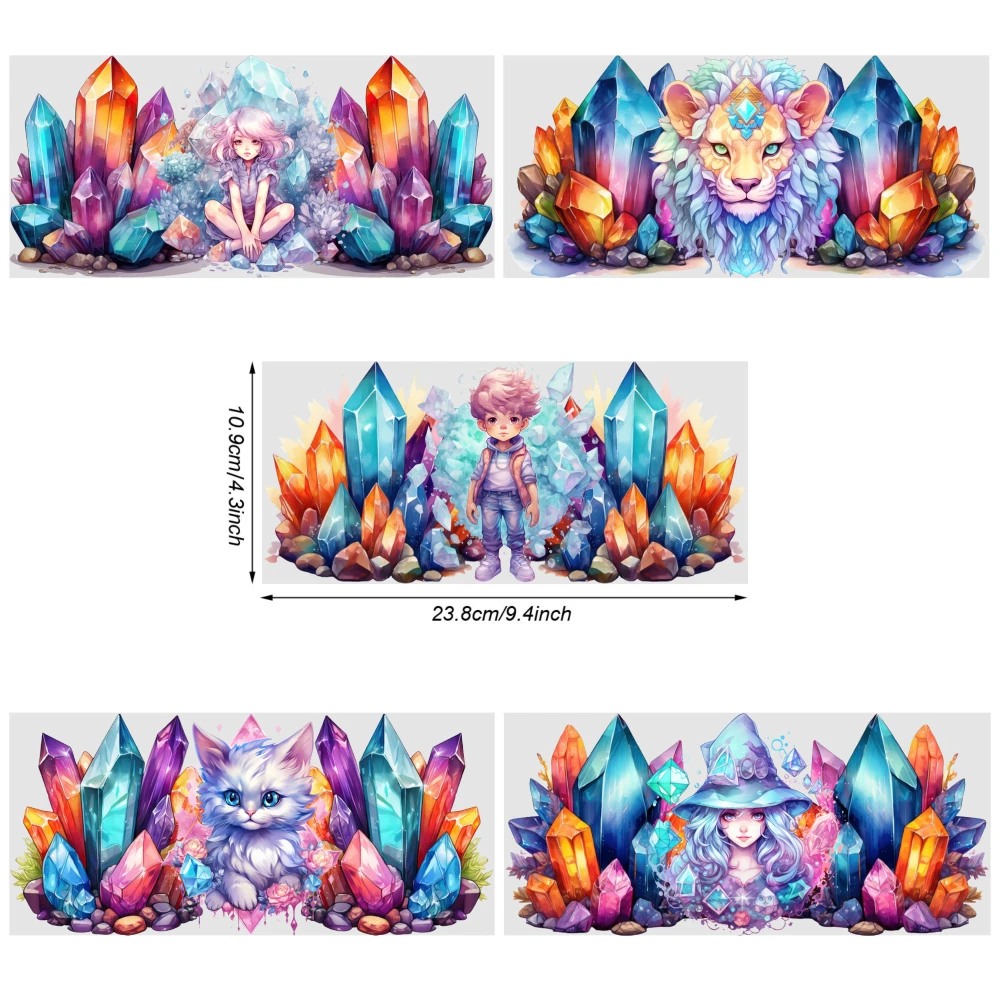 5 Sheets Crystal Witch UV DTF Stickers Mug Decoration Gift for 16 oz Tumbler Plastic Self-Adhesive Labels