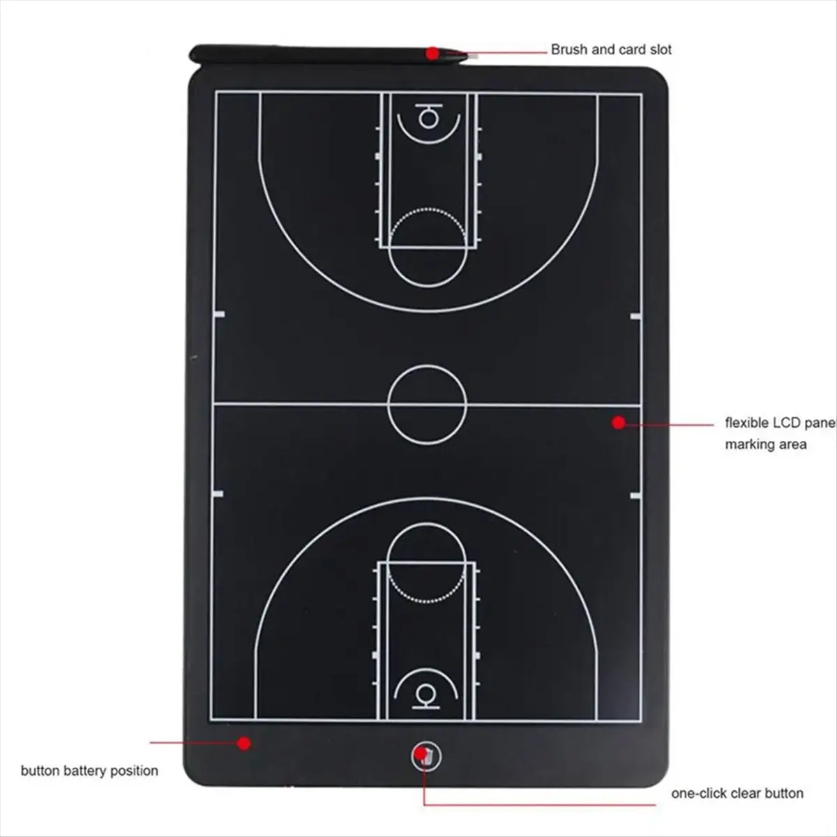 Compatible Electronic Soccer Coaching Board,16In LCD Screen Strategy Marker Board with Lock Function for Soccer,Vertical Soccer