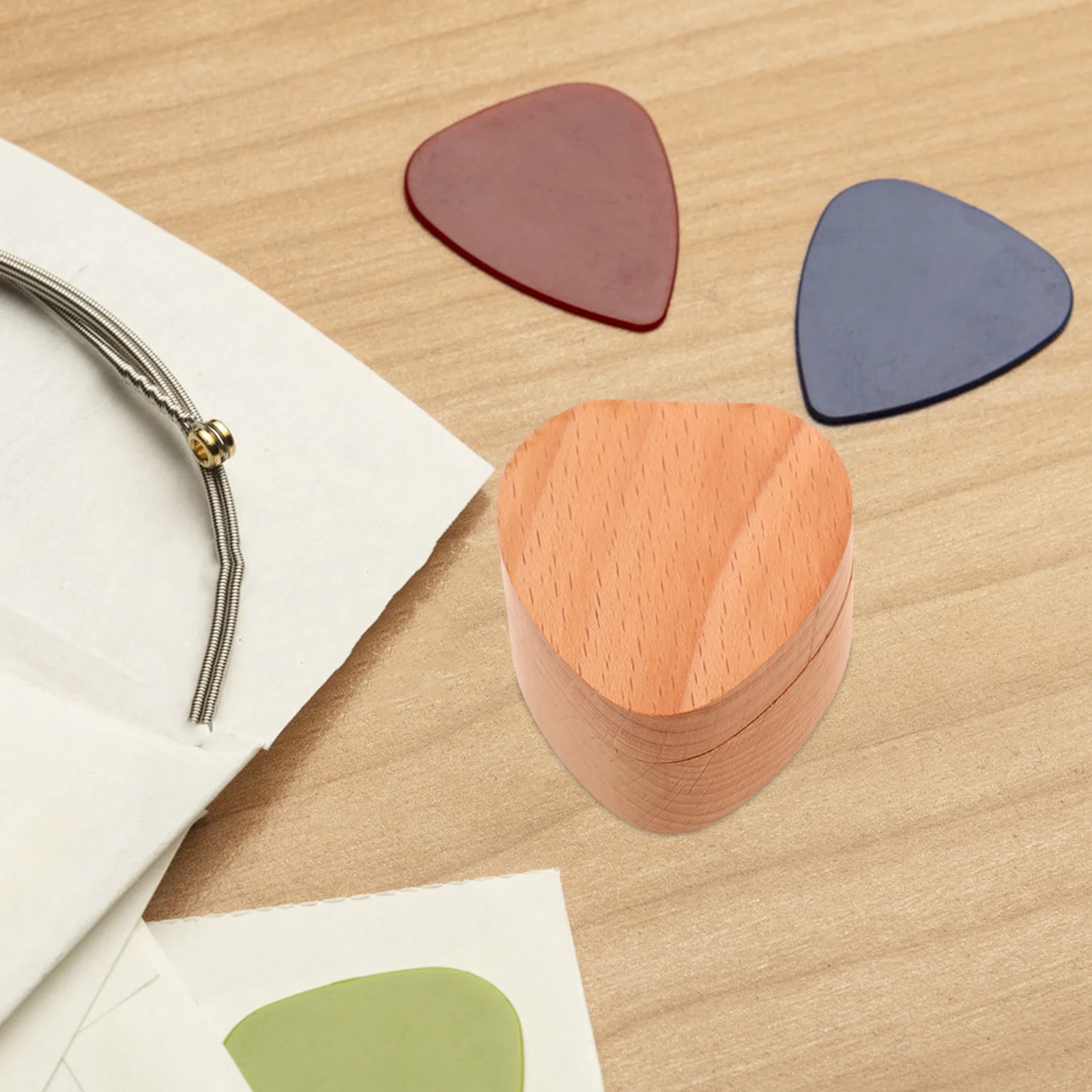 Solid Wood Guitar Wooden Pick Holder Storage Case Stylish Organizer for Acoustic Electric Guitar Accessories