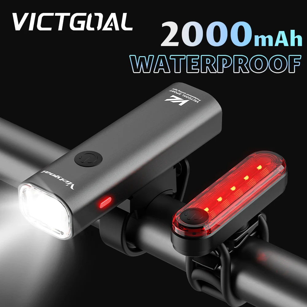 

VICTGOAL Bike Light Front USB Rechargeable LED Bicycle Rear Light Flashlight Head Lights Taillight Bike Lamp Cycling Light Sets