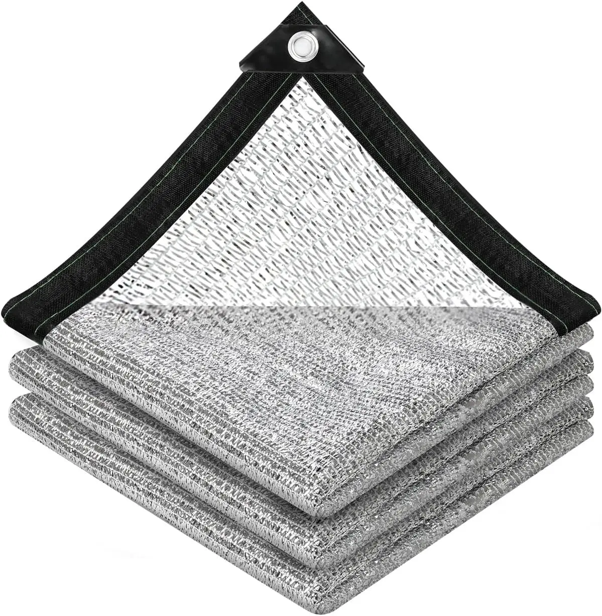40% Reflective Aluminet Shade Cloth with Grommets, Breathable Aluminum Shade Mesh for Light Cooling & Sun Protection, Outdoor
