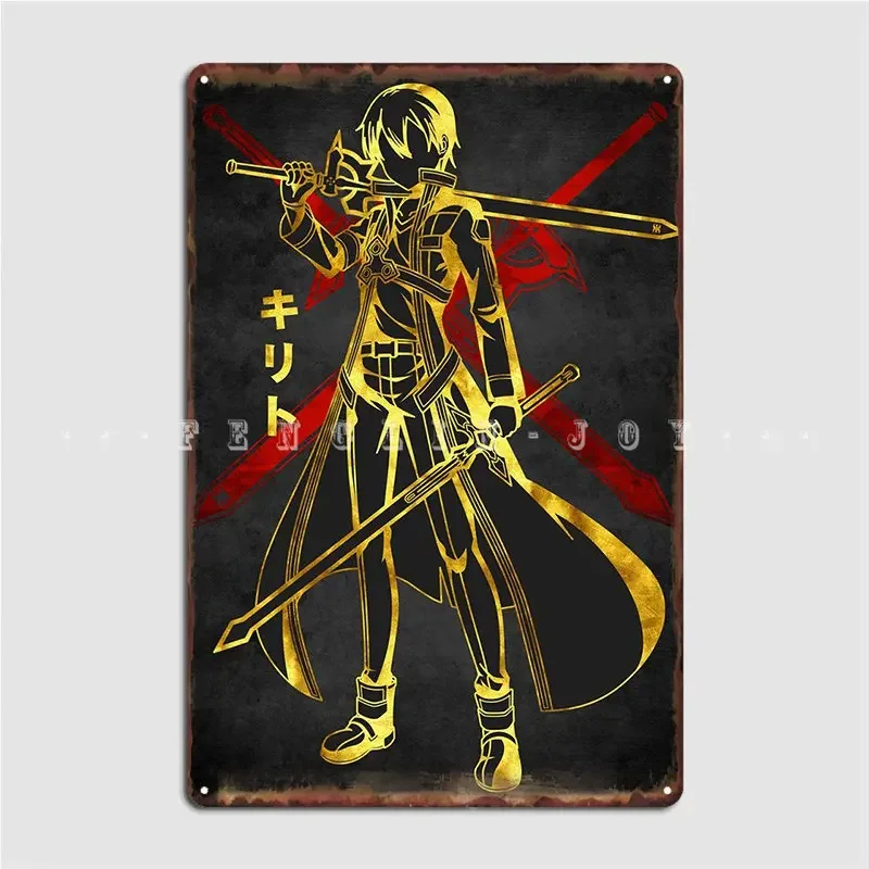 Kirito Sword Art Online Poster Metal Plaque Club Party Wall Plaque Vintage Cave Pub Tin Sign Poster