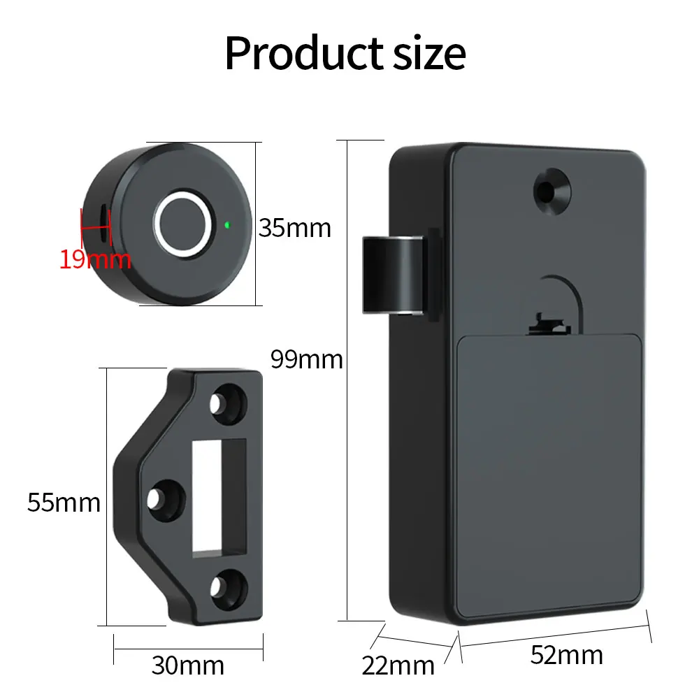 Imagem -04 - Kit de Fechaduras de Armário Eletrônico Biométrico Inteligente Fechadura da Impressão Digital para Móveis Gaveta do Armário Fechadura da Impressão Digital