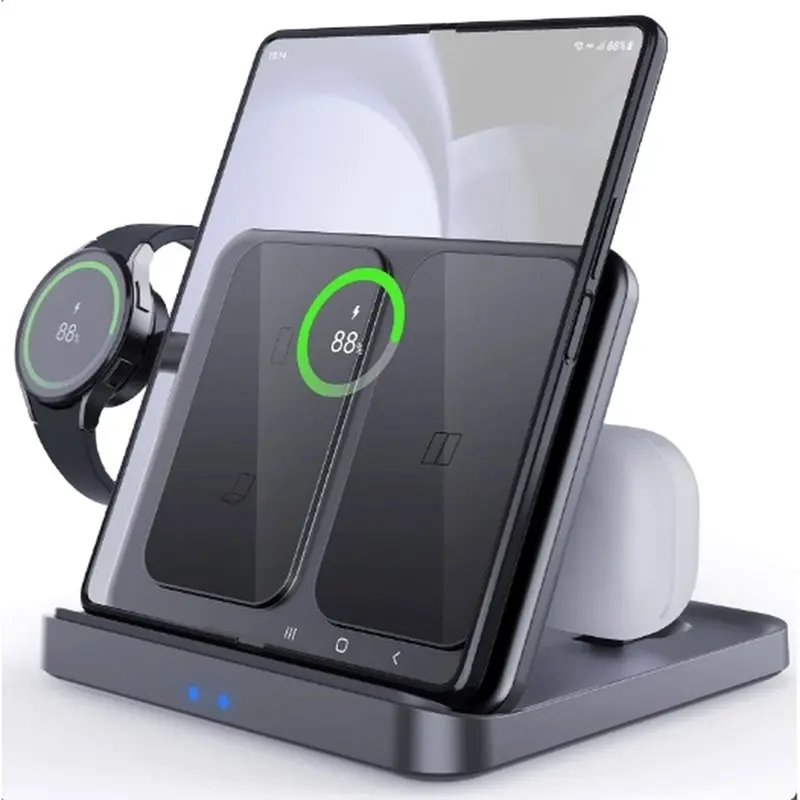 Foldable Wireless 3 In 1 For Z Fold 7 6 For Galaxy S24 S25 Ultra Wireless Stand