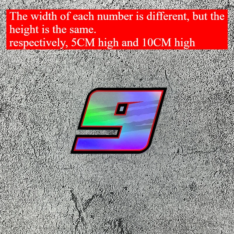 1PC Arabic Numerals Laser Motorcycle Stickers Waterproof for Motorbike Scooter Body Helmet Box Car Window Universal Vinyl Decals