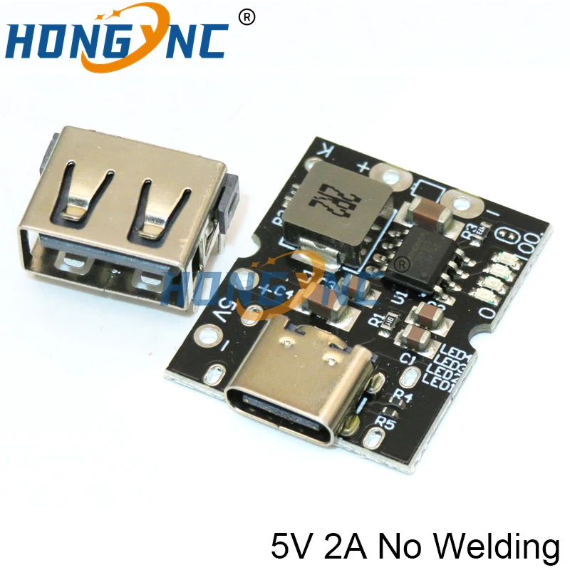 High-precision 5V 1A / 2A charge-discharge integrated module Type-C / Micro USB input compatible with 4.2V lithium battery Boost