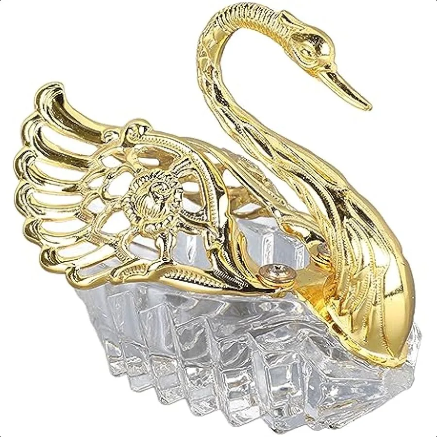 

Sugar Bowl Swan Shaped Sugar Storage Jar Metal Candy Serving Dish Golden Cookie Storage Bowl Party Snack Plate for Home Buffet