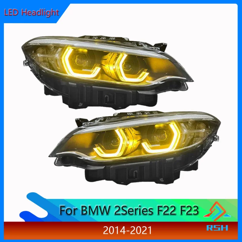 

Car Front Lamp For BMW 2Series M2 F22 F23 Headlight Assembly 2014-2021 Modified LED Spoon Yellow Daytime Running Light Headlight