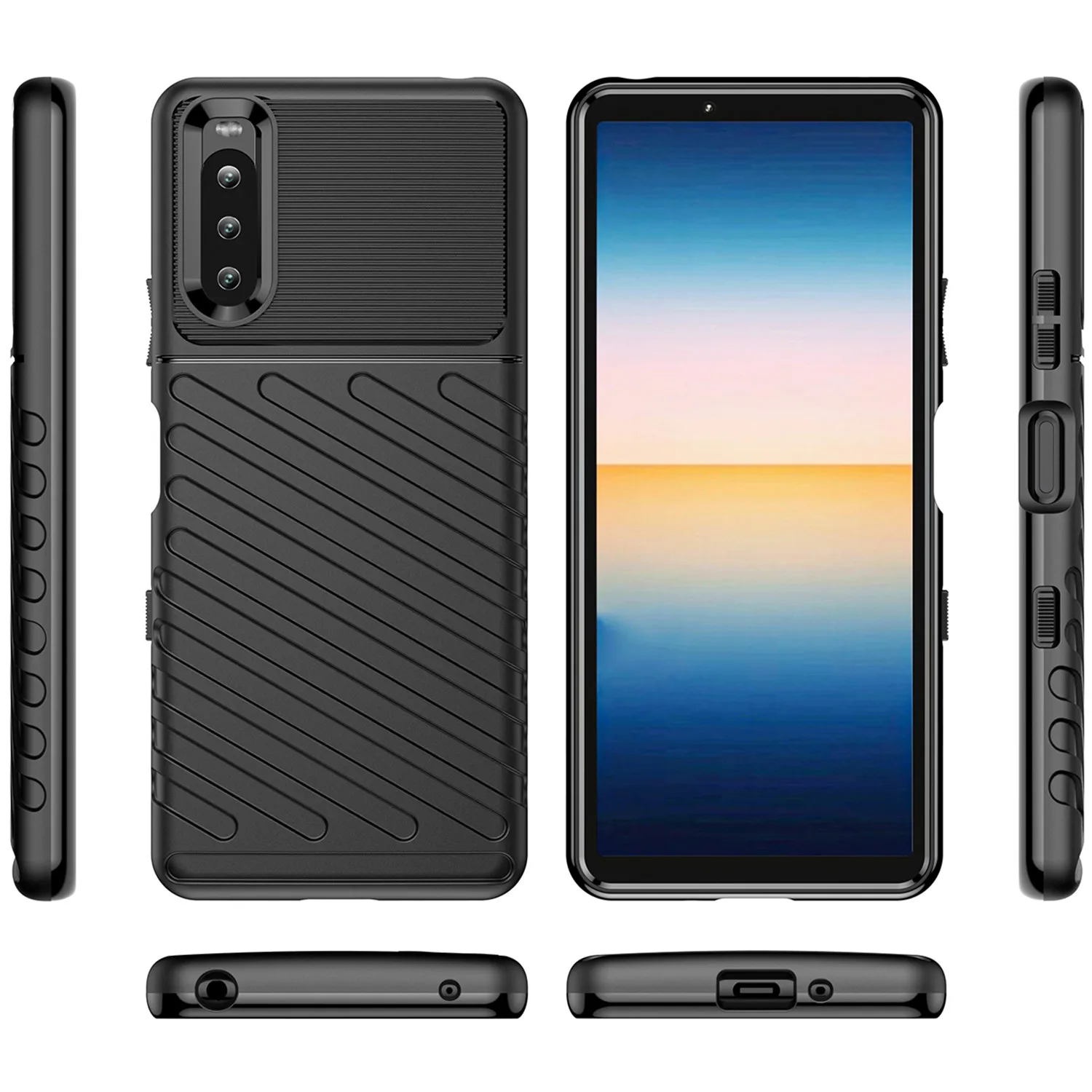 For Sony Xperia 10 III Lite 10iii Fashion Thunder Case Shockproof Silicone Back Cover for xperia 10iii lite Luxury Mobile Shell