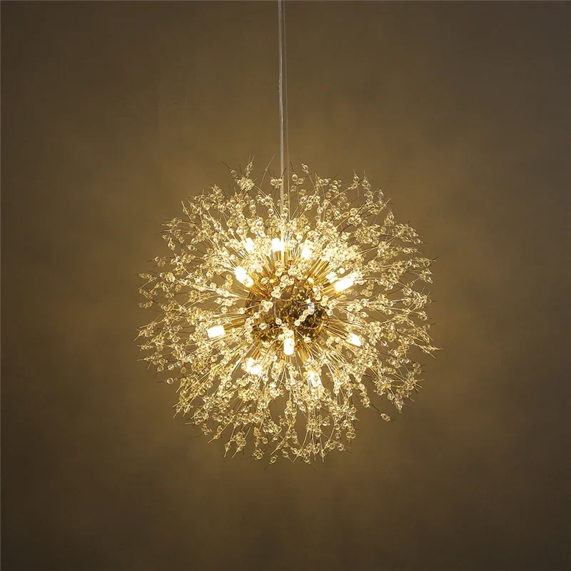 Dining Room Chandelier Crystal Cream Style Simple Nordic Dandelion Network Red Living Room Bedroom Zhongshan Lamps