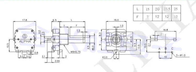 1 STKS EC16 Rotary Encoder Zonder Positionering 24 Puls Digitale Potentiometer Aslengte 20 MM