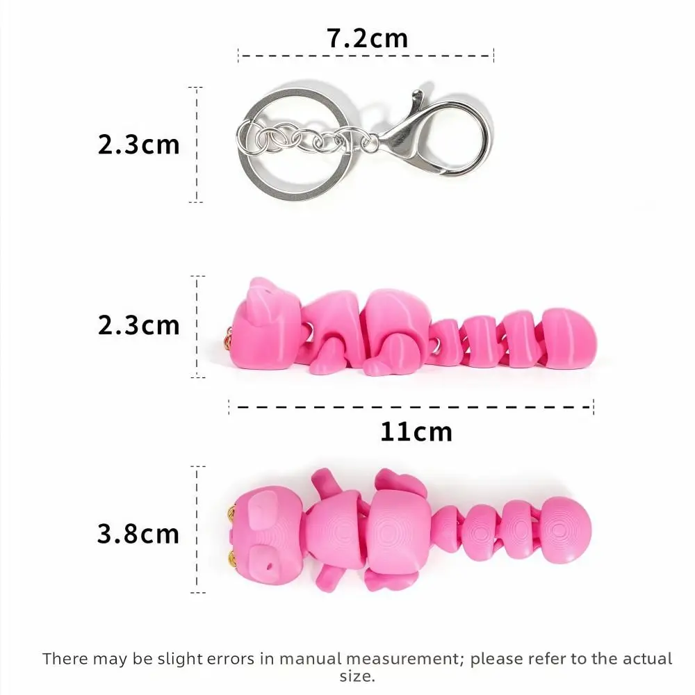Cartoon Lucky Cat Keychain Articulated Joints 3D Printed Bag Charm Pendant Colorful Versatile Fidget Gift Accessories