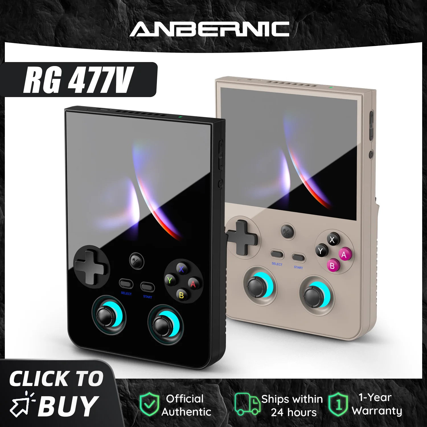 Console de jeu rétro ANBERNIC RG 477V, Android 14, Dimensity 8300, écran LTPS In-Cell de 4,7 pouces, 5500 mAh, Wi-Fi 6E, joystick Hall