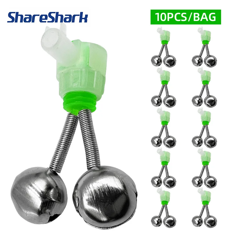 ShareShark 10 Stück Outdoor Angelruten-Klemmring-Alarm Angelzubehör Fischerei-Accessoires Wildangeln Meeresangeln Alarm