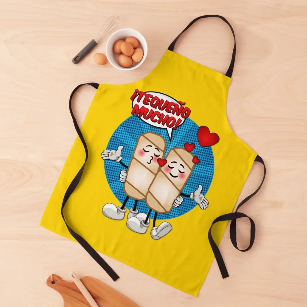 Teque?o Mucho - Love - Venezuelan Fast food - Comic style Apron Hairdresser Useful Things For Kitchen Things For The Home Apron