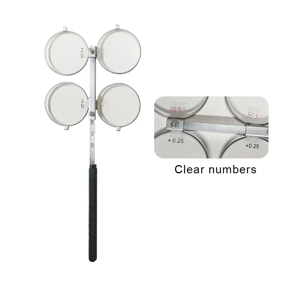 Top Grade Optical Adjustable PD Scale Copper 4-Lens Confirmation Test Metal Ophthalmic Flipper With Black Hard Case FL-4