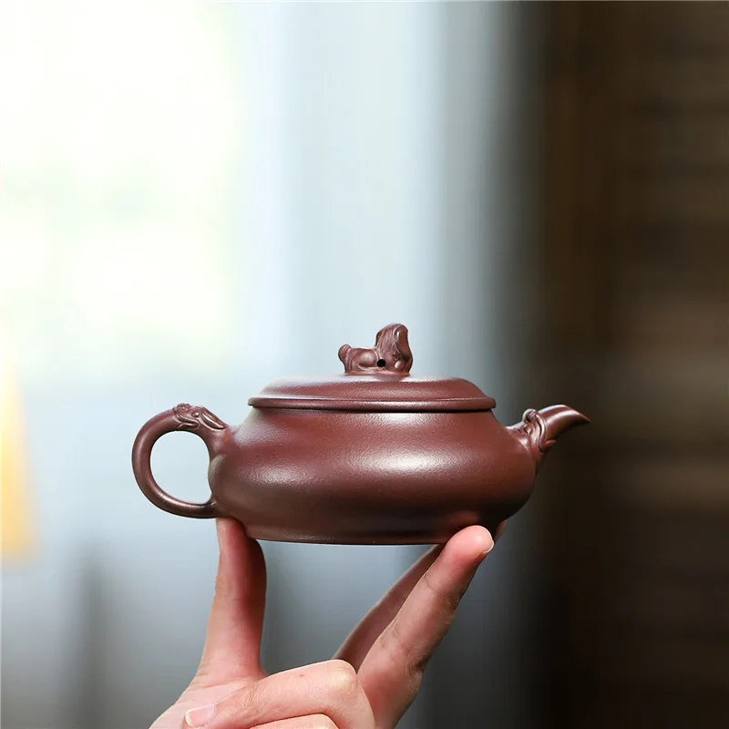 Boutique Yixing Pure Handmade Purple Clay Pot Rui Beast Ming Stove Rare Stone Red Making Kung Fu Tea Set