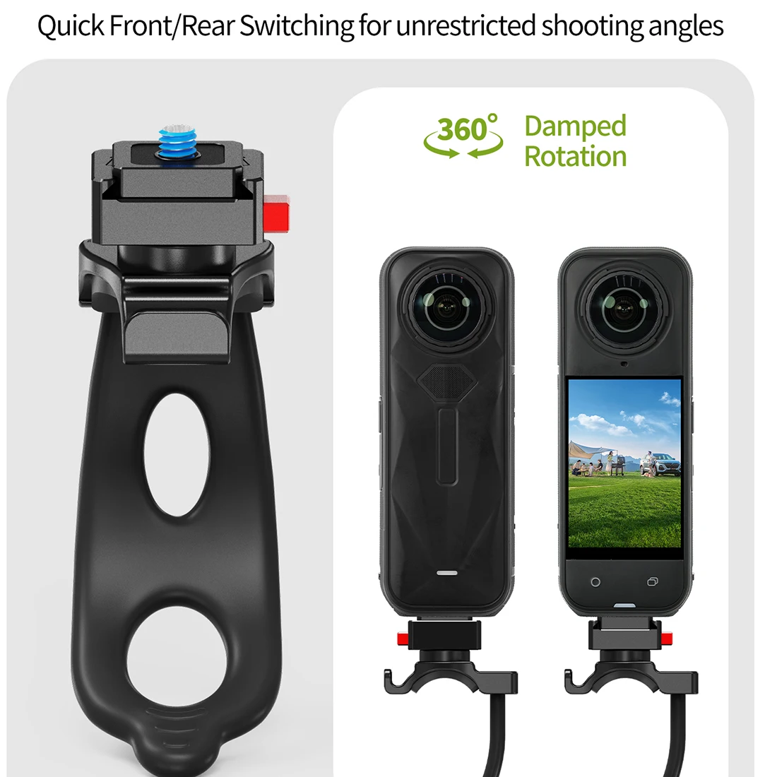 Mini Silicone Bracket Fishing Motorcycle Handlebar Rod Mount for Gopro 13 DJI OSMO 360 Insta360 X5 Action Camera Quick Release