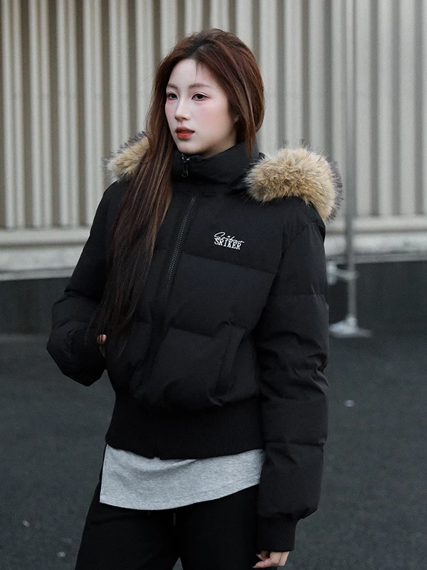 Or de mujer Puffer Jaet invierno 2025 nuevo Sle Slim Fit versión coreana abrigo con Cuello de piel Ci Casual ropa de abrigo cálida