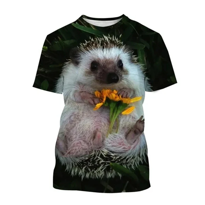 Interesting Funny Hedgehog graphic t shirts For Men Fashion Casual harajuku street style Printed Round Neck Short Sleeve Tees