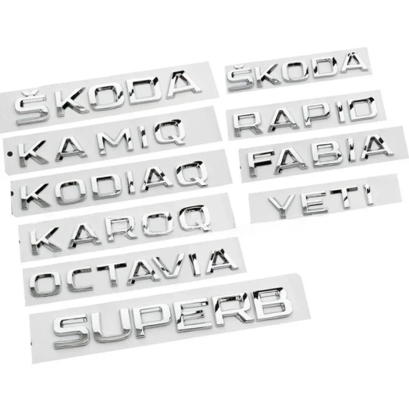 Applicable to Skoda Octavia Superb RAPID FABIA KAMIQ KAROQ KODIAQ YETI 4X4 Letters Rear Trunk Decals Emblem Badge Logo Sticker