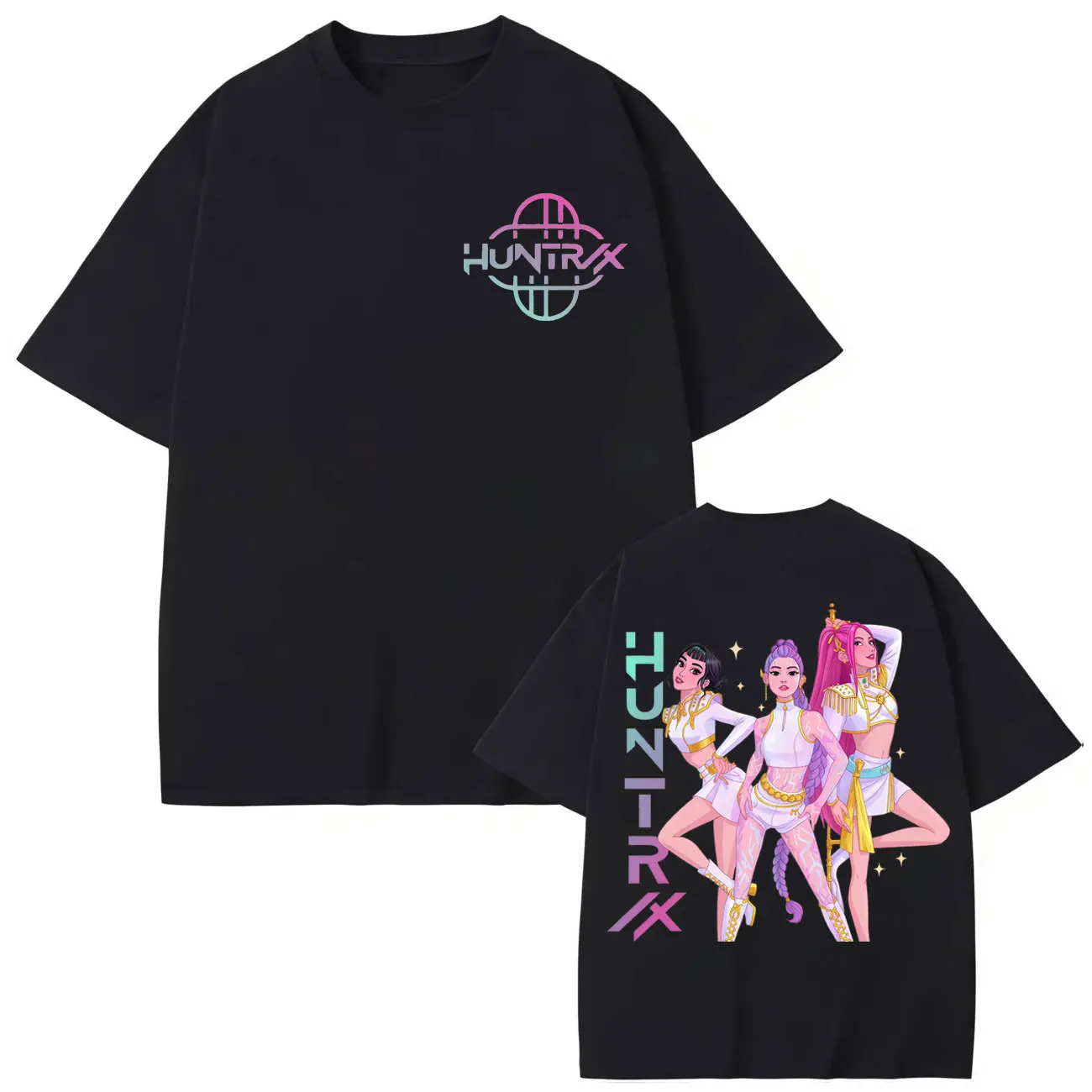 

KPop Demon Hunters Graphic T Shirts Harajuku Cartoon Film Short Sleeve T-shirt Men Women Clothing Fashion Y2k Oversized T-shirts