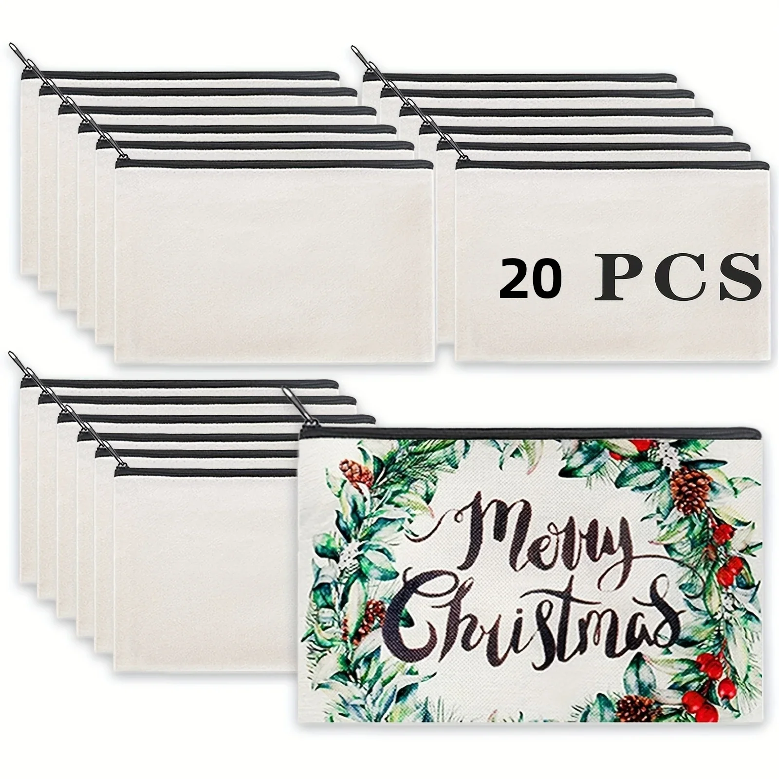 Customizable Sublimation Canvas Makeup Bags - Diy Heat Transfer Pencil Cases With Clear Window - Durable, Stylish & Ideal Person