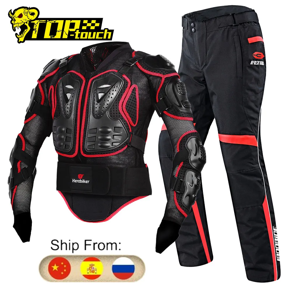 Motorcycle Jacket Pants Suit Racing Anti-Fall Men Protective Gear Motocross Topss  Racing Jacket Full Body Armor With Prorector