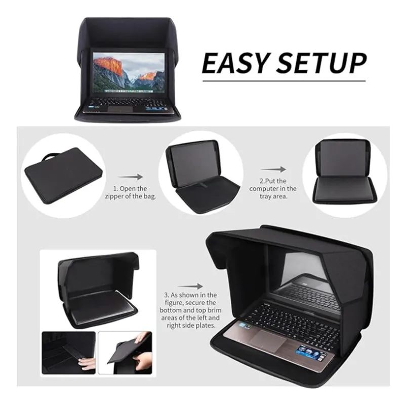 

New Foldable Laptop Sun Shade Portable 12-16inch Laptop Sun Glare Shield Multi-functional Laptop Sunshade Bag Working Outside