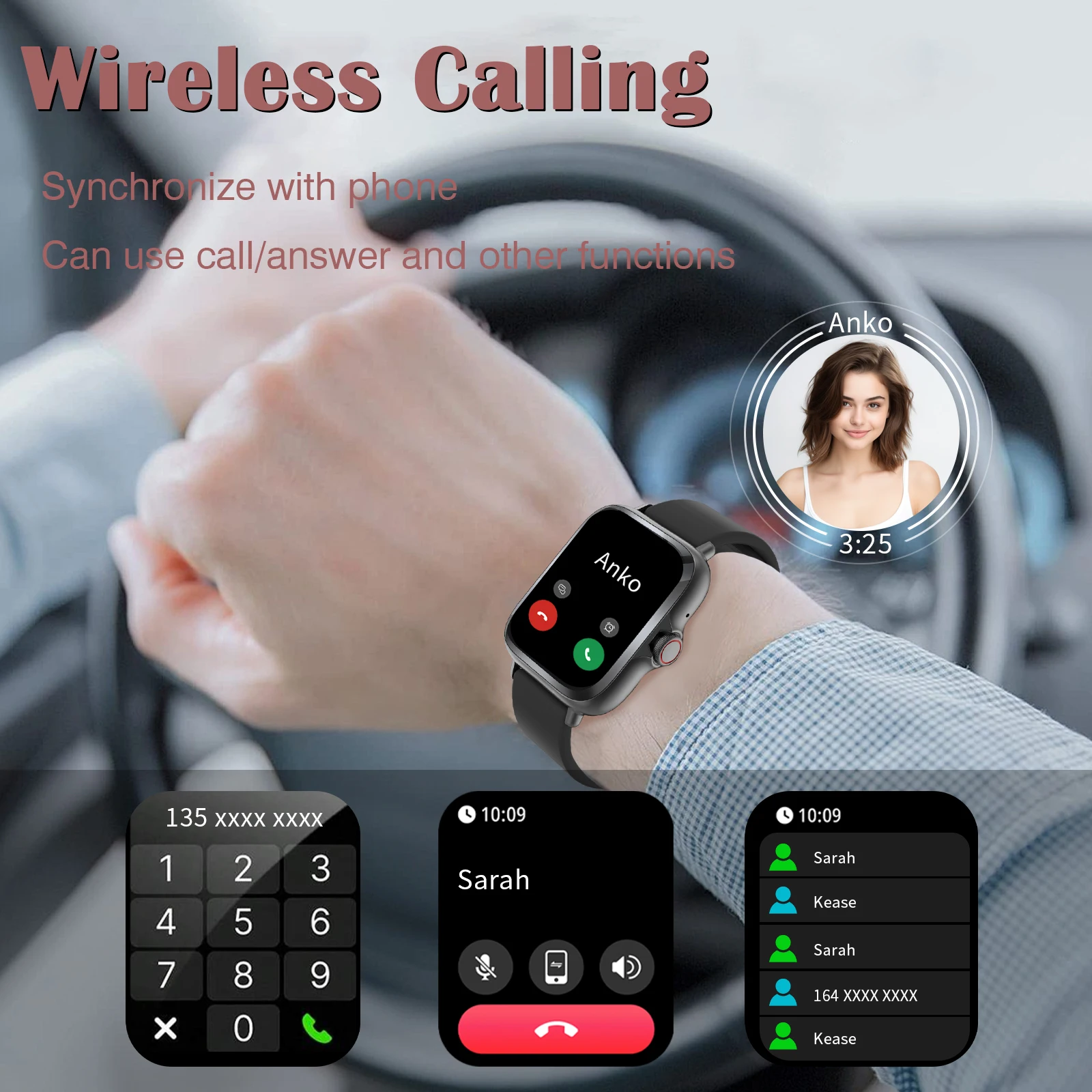 Smartwatch, muziek afspelen, weersvoorspelling, sportmodus, camerabediening, sporttracker smartwatch voor trainingen