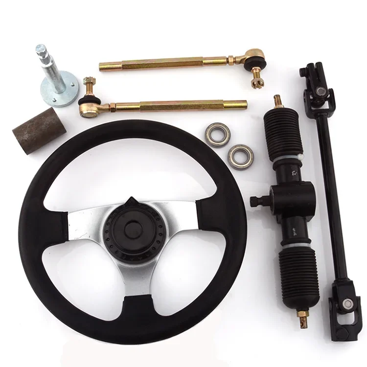 Beach Bike Kart Steering Gear Assembly Steering Wheel Steering Ball Tie Rod Kit \System Assembly