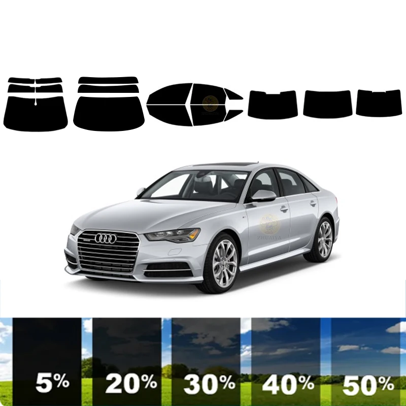 precut Removable Window Tint Film For Car 100% UVR 5%-70%VLT Heat Insulation Carbon ﻿For AUDI A6 4 DR SEDAN 2012-2018