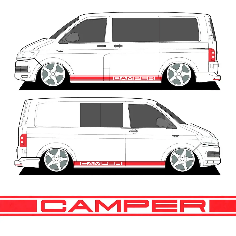 

Camper Triple Van Stripes for T6 Transporter Campervan bs-011