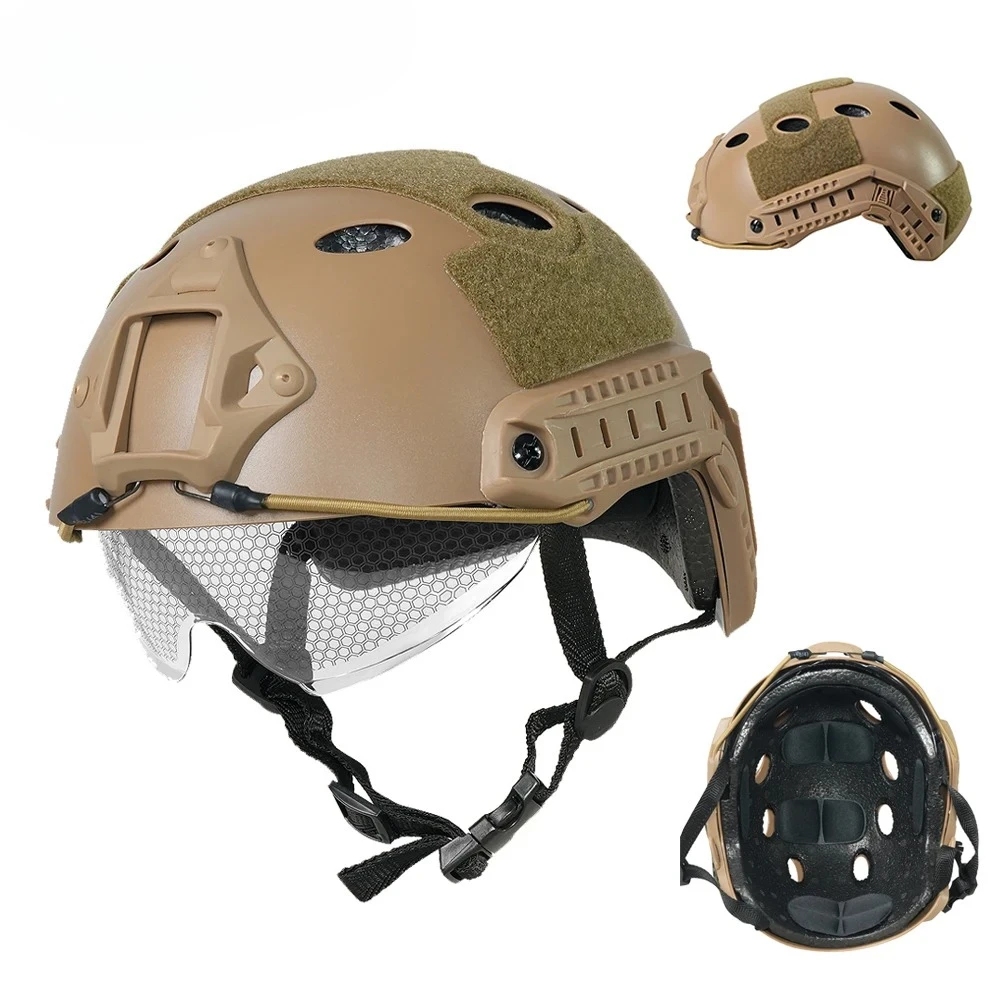 

Тактический шлем Fast PJ, страйкбольный шлем с очками, ABS CS, шлемы для верховой езды, спортивные шлемы для защиты головы на открытом воздухе, снаряжение