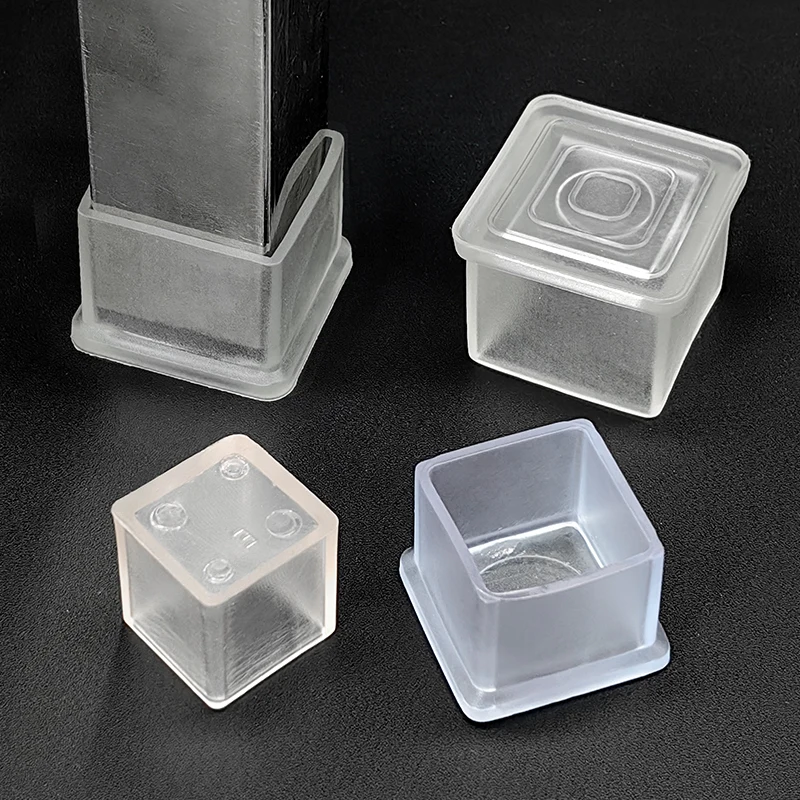 4-50Pcs PVC Transparent Möbel Tisch Fuß Spitze Stühle Beine Pad Schutz Abdeckung Runde/Quadratische Rohr stecker Deckel Schutz Kappe