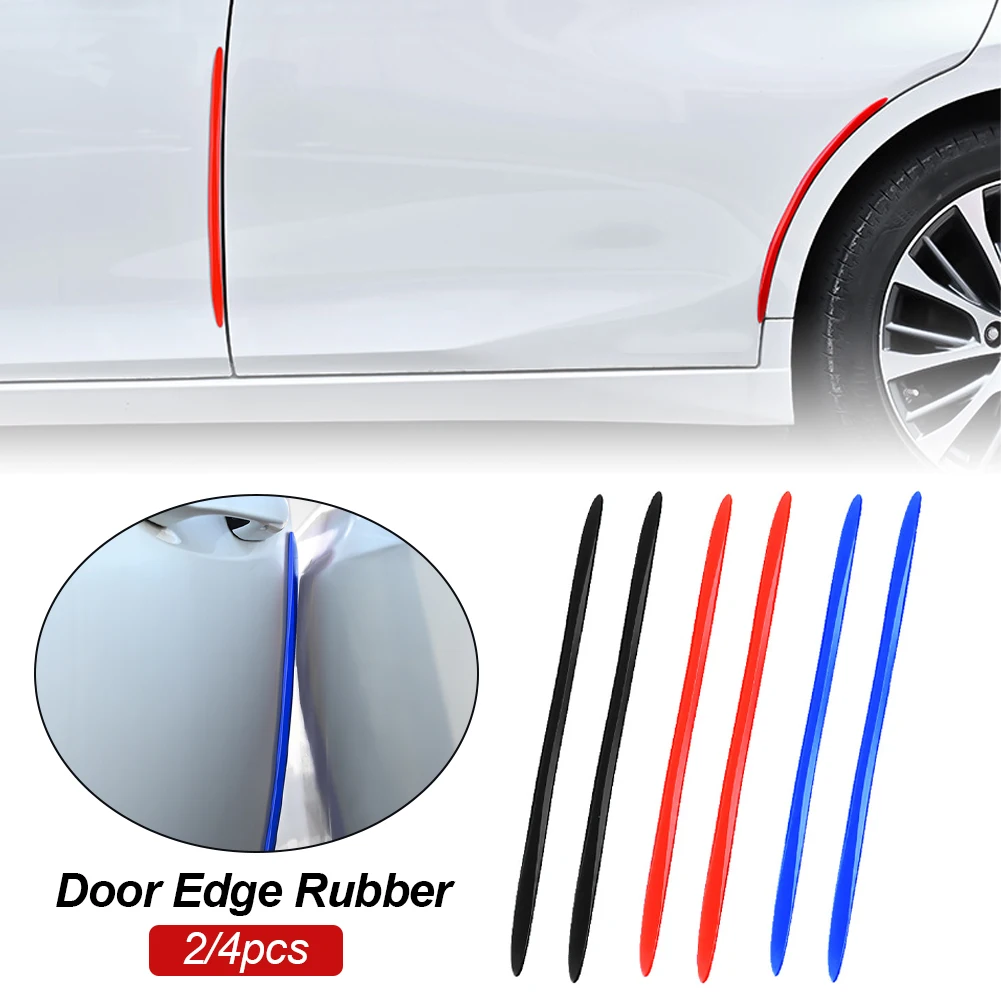 2/4Pcs 40cm Car Bumper Protection Door Edge Scratch Sticker Wheel Eyebrow Rearview Mirror Rubber Protector Guard Trim Strips