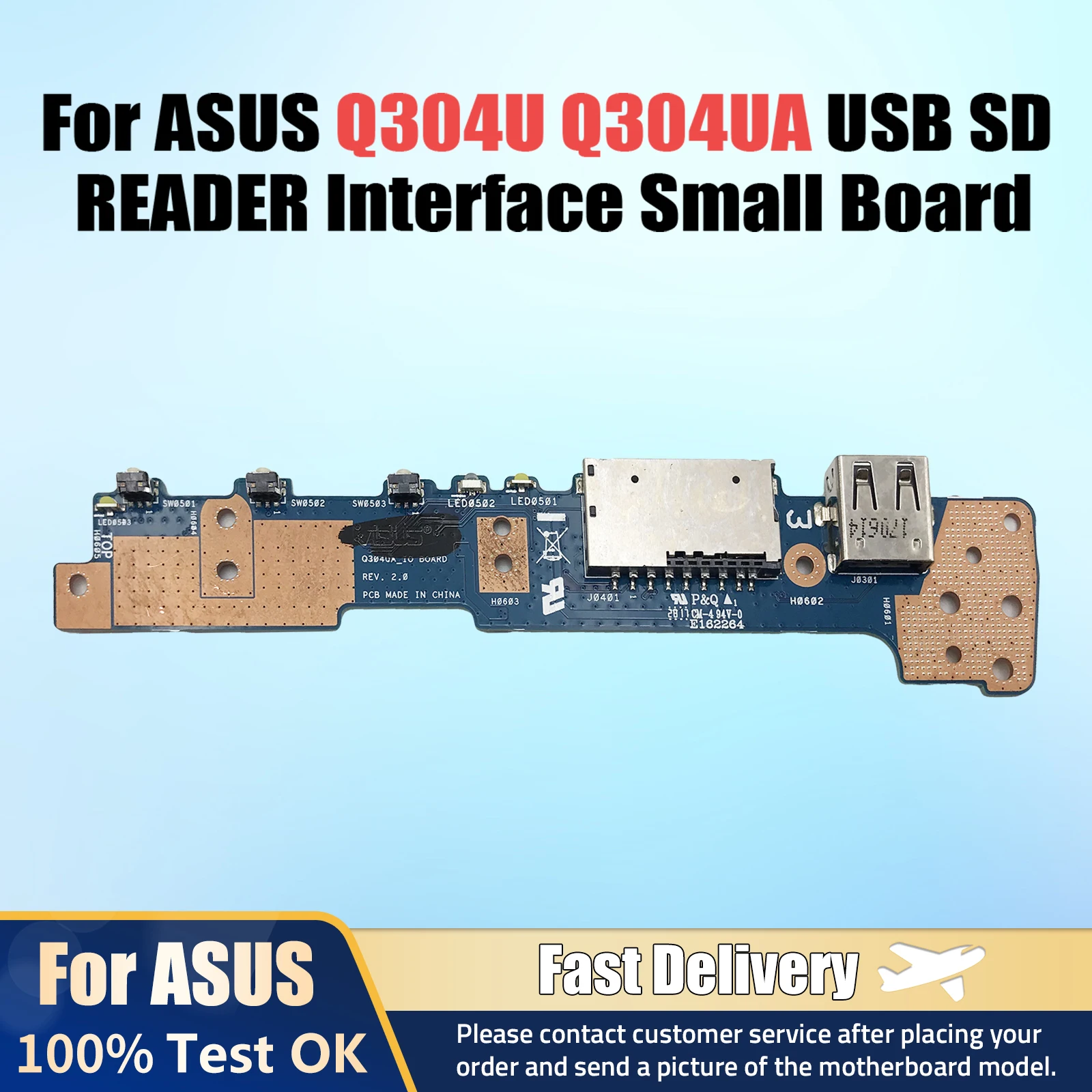 

For ASUS Q304U Q304UA USB Board SD CARD READER interface small board 100% Tested Fast Ship