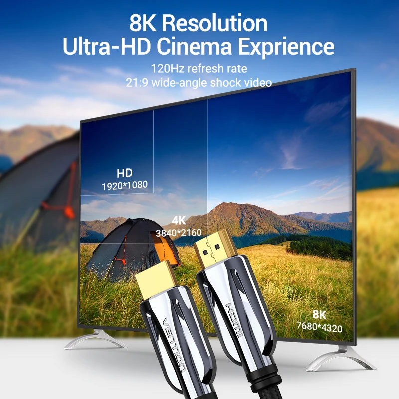 Przewód przedłużający HDMI 2.1 kabel 8K @ 60Hz o wysokiej prędkości 48 gb/s kabel HDMI do Apple TV PS4 multimedialny interfejs o wysokiej