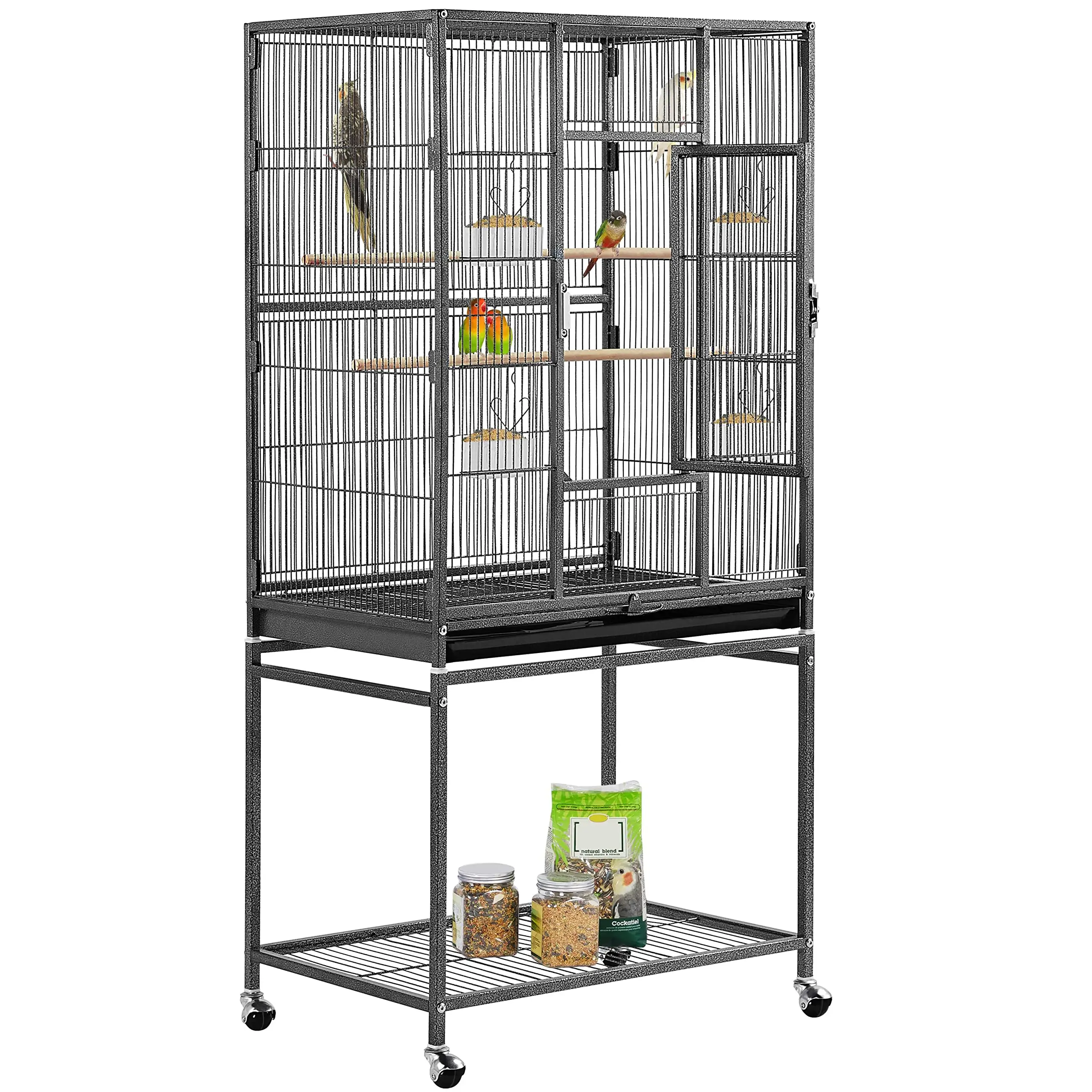 54-inch Wrought Iron Standing Large Parrot Parakeet Flight Bird Cage for Small Parrot Sun Parakeet Green Cheek Conure