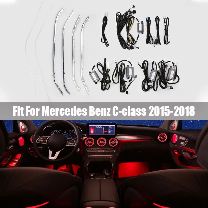 Ambient Light Suitable for Mercedes Benz C Class W205 X253 C200L 2015 - 2018 Synchronous Original Car 64 Color Atmosphere Lamp