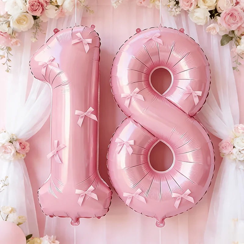 40 Zoll Rosa Aluminiumfolien-Zahlenballon, Geeignet für Geburtstagsfeiern, Partydekoration, Jubiläumsfeier – Detail 2
