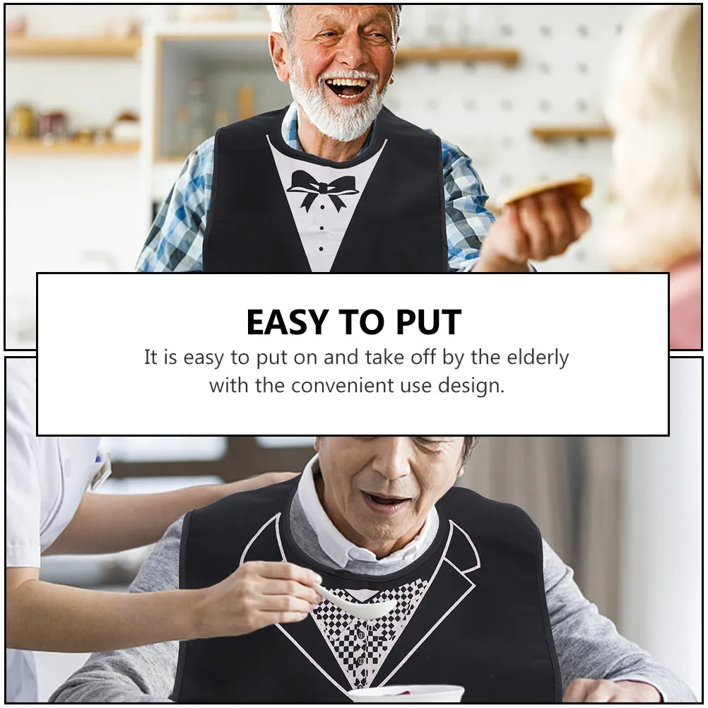

2Pcs Adult Bibs Senior Elderly Eating Cloth Reusable Washable Clothing Protector Adjustable Buckle for Disabled Waterproof Meal