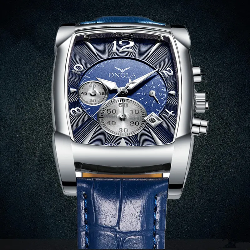 Men Watch ONOLA 2021 New Fashion Casual Stainless Steel Quartz Watches Men Luxury Top Brand Leather Watch for Men