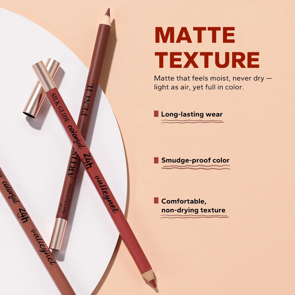 Lipmake-upset voor dames voor Thanksgiving en kerstcadeaus, ultrafijne houten lipliner, fluweel mat, waterdicht en gemakkelijk te kleuren